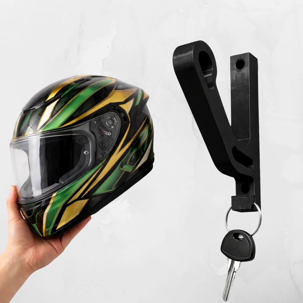 Suporte De Parede Para Capacete Moto Multifuncional | Porta Capacete Mochila Jaqueta Boné Chaves Organizador