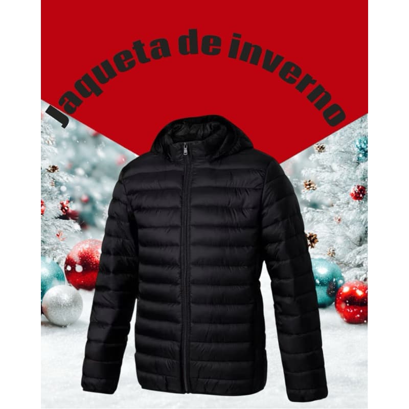 Jaqueta Peluciada Puffer Masculina Forrada Com Capuz Removível para Inverno Estilo Confortável