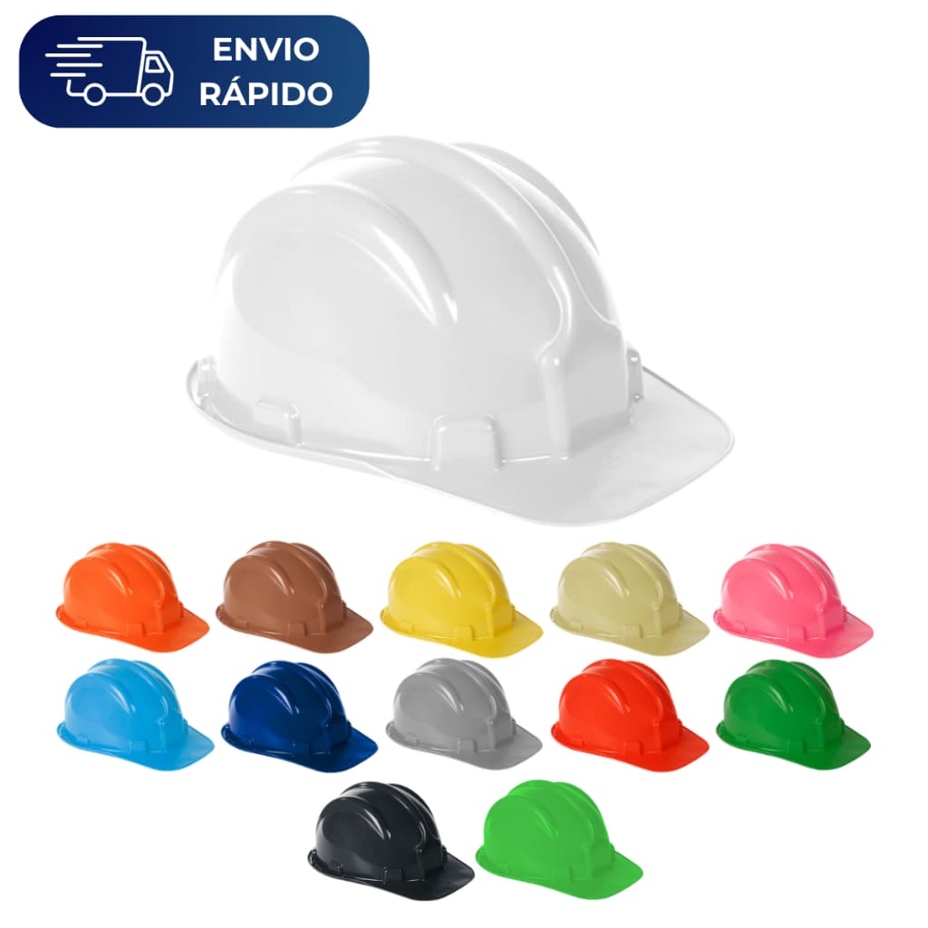 Capacete De Segurança Com Carneira Aba Frontal Plastcor Obra Proteção Trabalho Epi Construção Civil