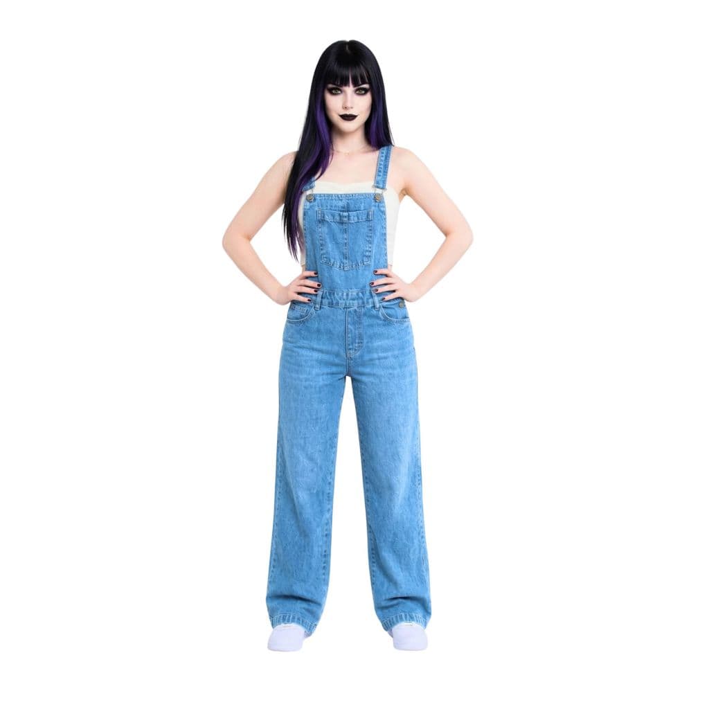 Jardineira Jeans Feminina Macacão Calça Slim Cintura Alta Longa Moda Feminina Com Elastano Modelagem