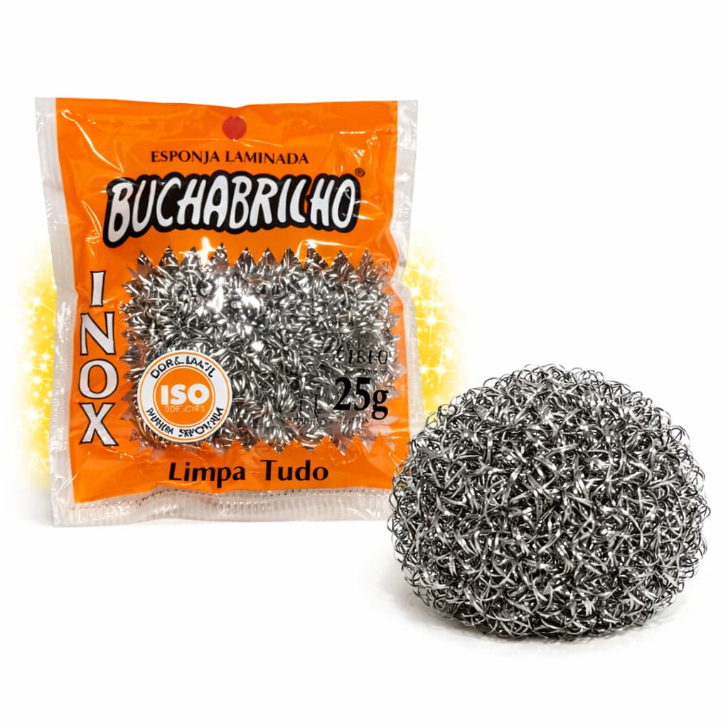 Kit com 3/6/10 Bucha Brilho - Limpa tudo - Esponja Laminada - Para limpezas mais pesadas