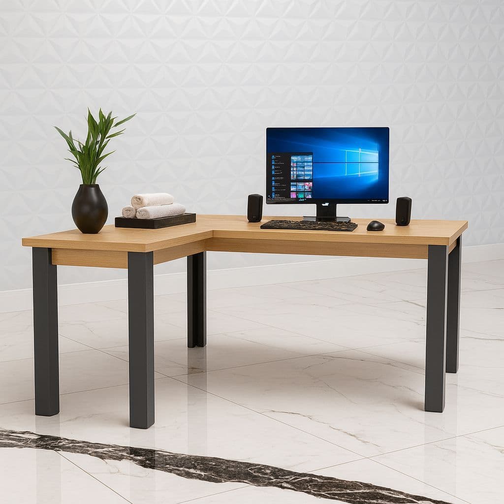 QUEIMA DE ESTOQUE Mesa em L Perfeita para Home Office – Espaço e Organização
