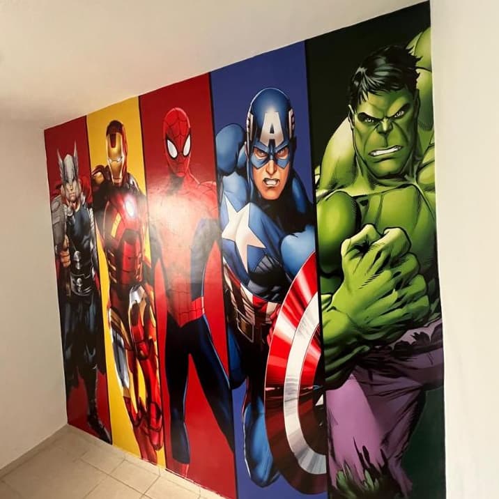 Papel de Parede Infantil Tema Vingadores Decoração com Super-Heróis da Marvel
