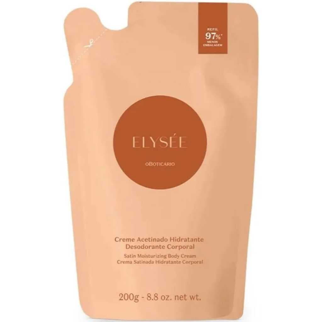 Refil Creme Desodorante Hidratante Corporal Acetinado Elysée 200g