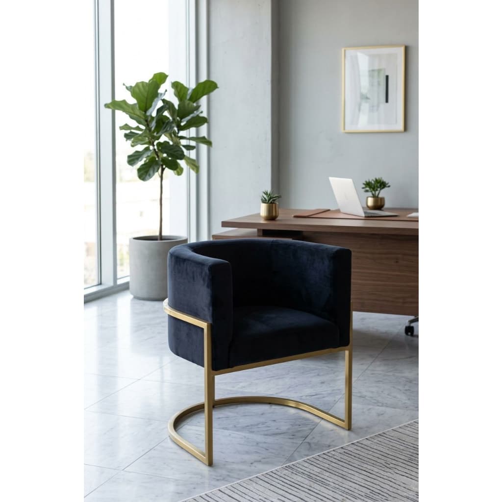 Poltrona Cadeira Decorativa Estofada Escritório Quarto Manicure Sala Recepção Consultório Mesa Pés De Aço Suede Premium