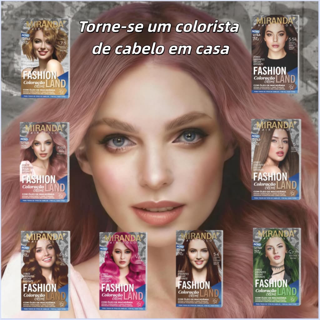 Tintura Creme para Todos os Cabelos 11 Cores Brilho Intenso e Coloração Duradoura