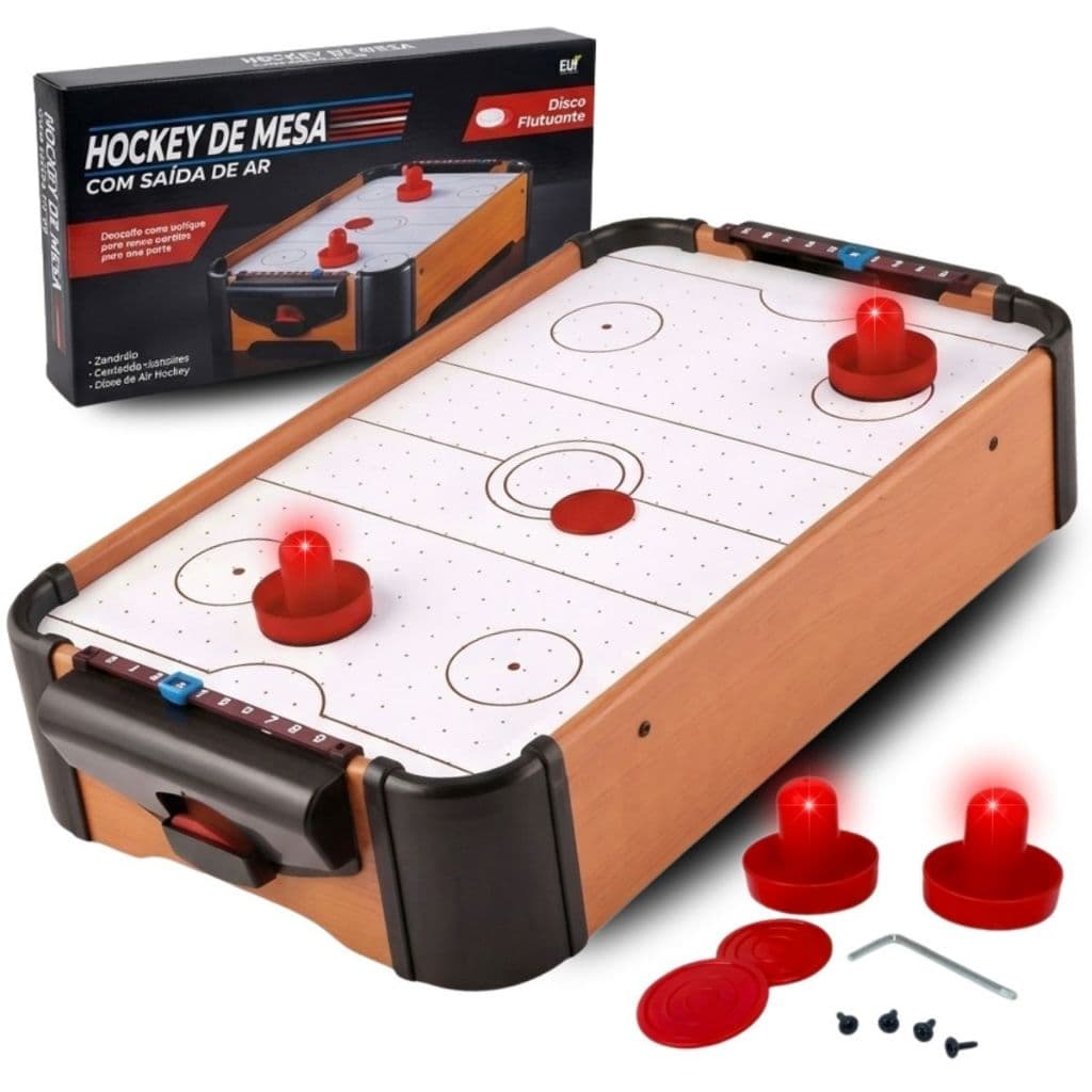 Mini Hockey Sinuca Pebolim Jogos de Mesa Portatil de Madeira