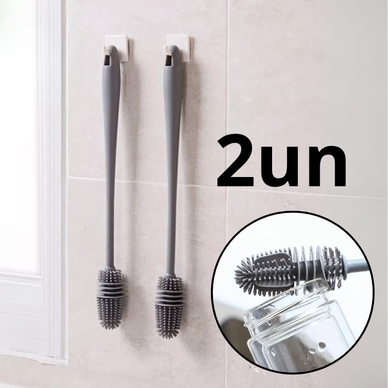 Compre 1 leve 2 Escova De Lavar Garrafa Mamadeira Copos Multiuso De Silicone 33cm