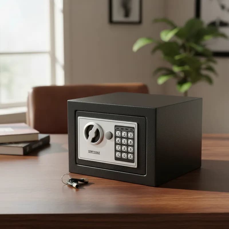 COFRE DIGITAL ELETRÔNICO EM AÇO TECLADO COM SENHA FECHADURA E CHAVE DE EMERGÊNCIA - STARTOOLS