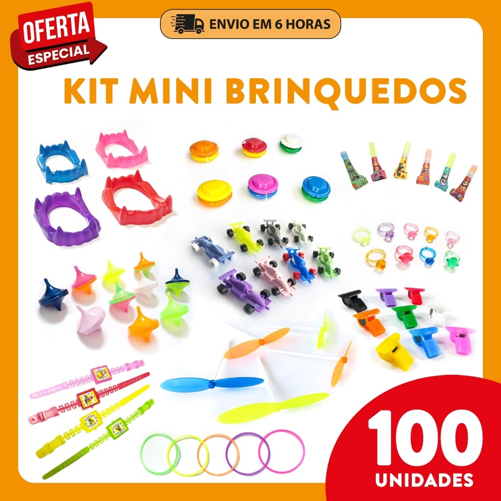 Kit Festa Infantil 100 Mini Brinquedos Sortidos - Ideal para Lembrancinhas e Sacolinha Surpresa
