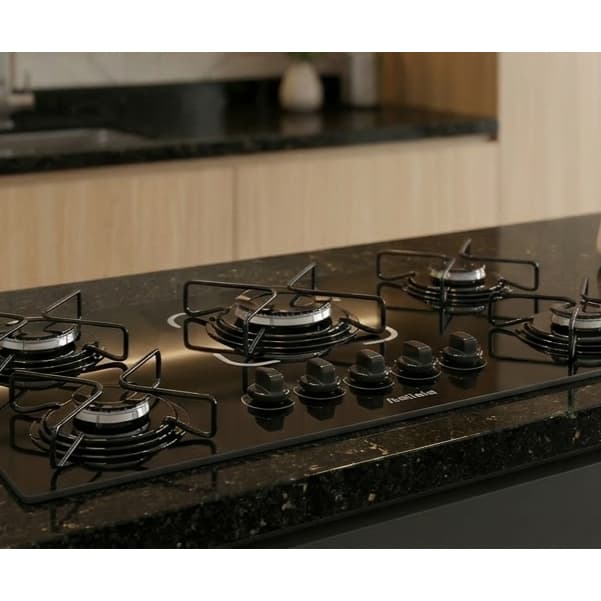 Cooktop Fogão á Gás - 5 Bocas - ITATIAIA - Essencial - Preto