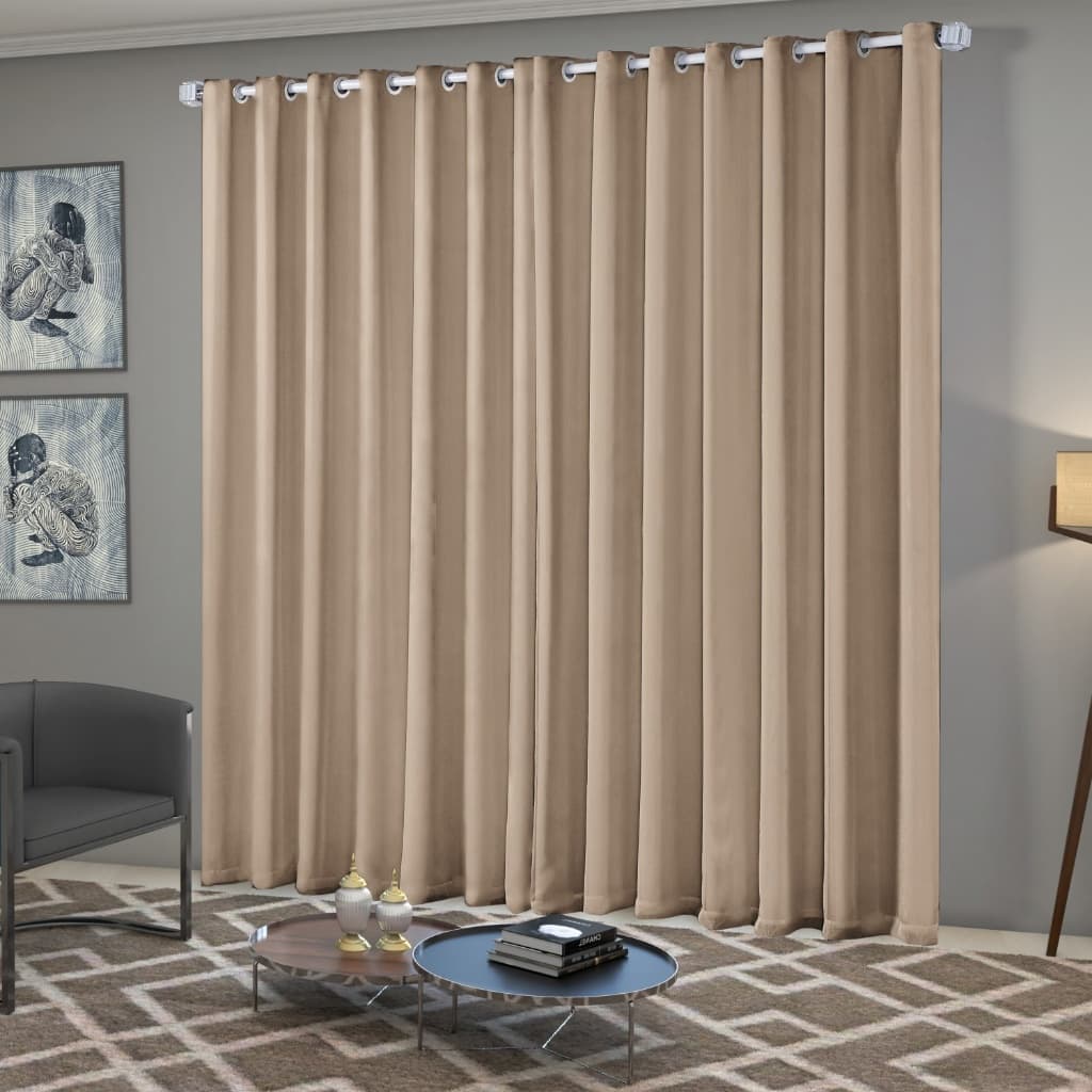 Cortina Solaris Tecido Blackout com Voil 3m x2,50m Tabaco