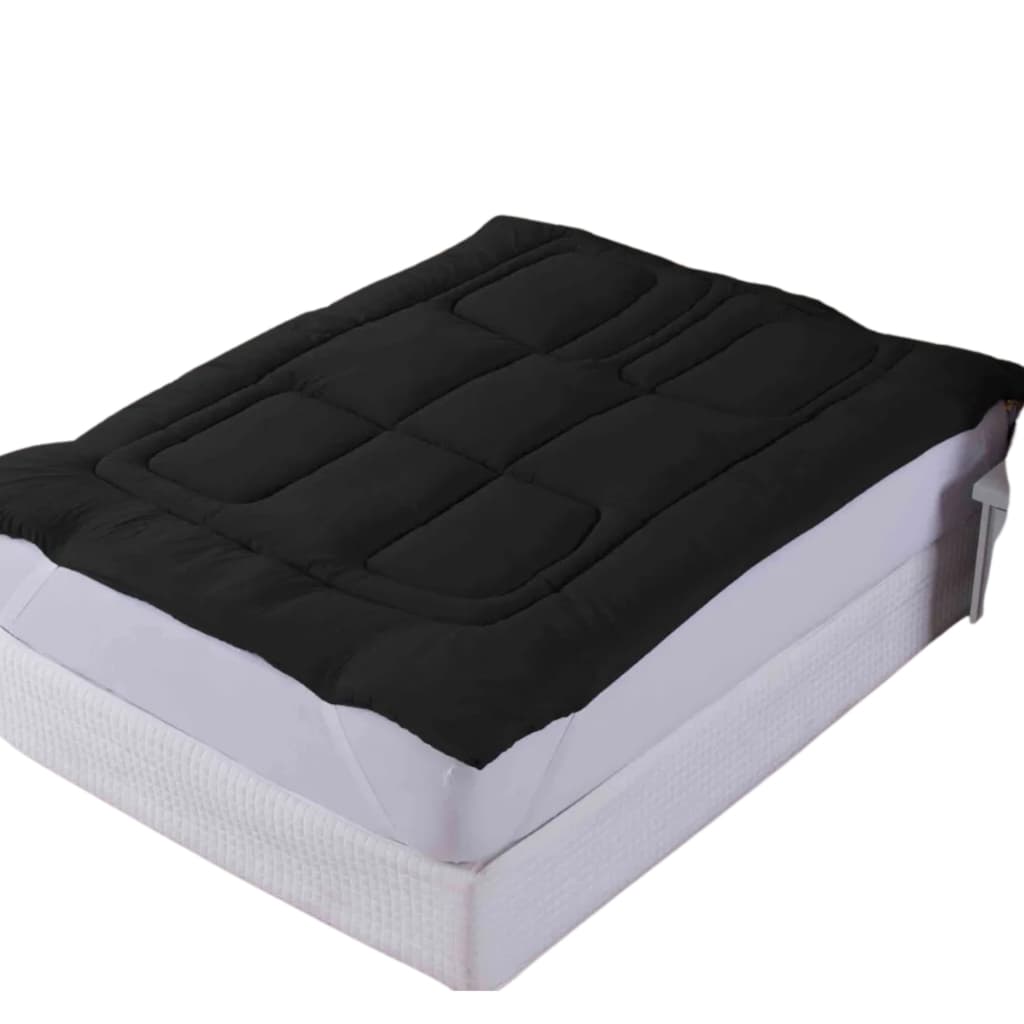 Pillow Top Protetor De Colchão Solteiro, Casal, Queen e King 400 Fios Cor PRETO