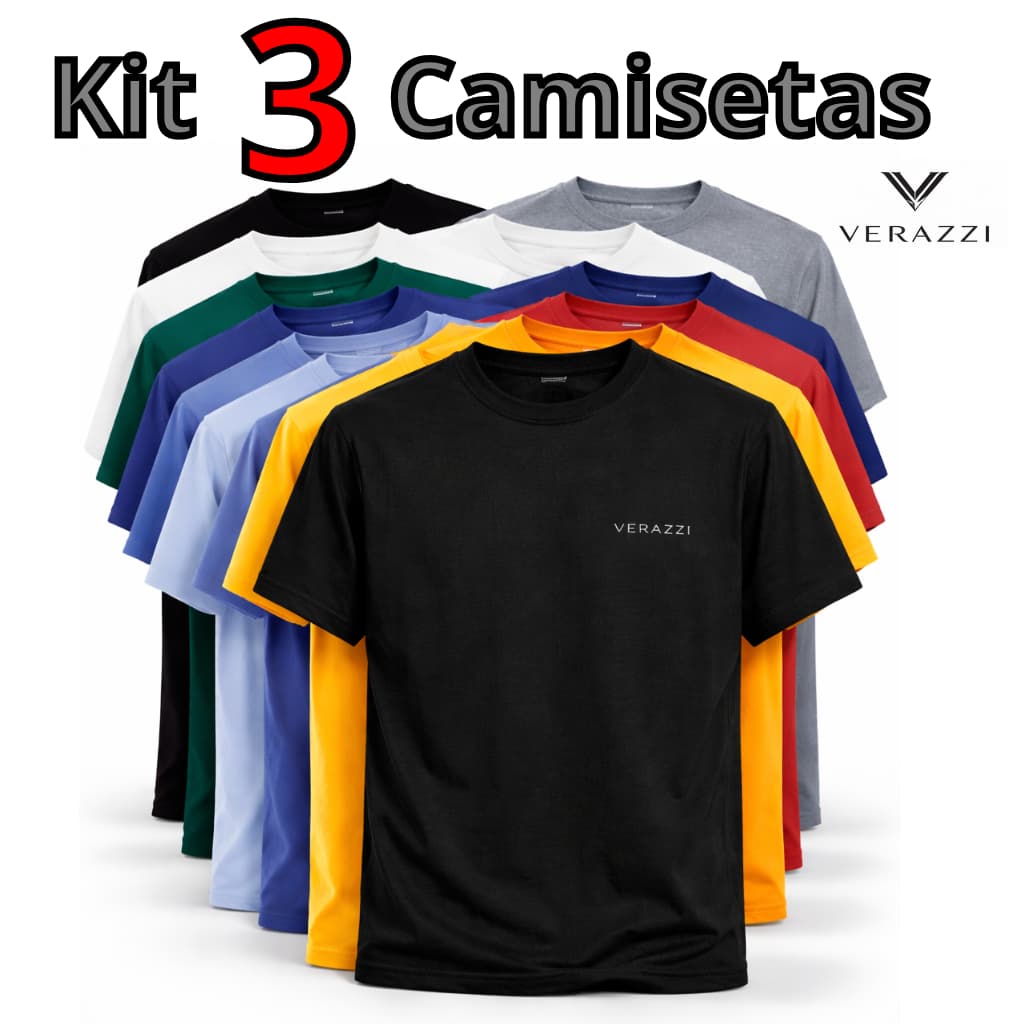 Kit 3 Camisetas Verazzi premium - camisa masculina luxo