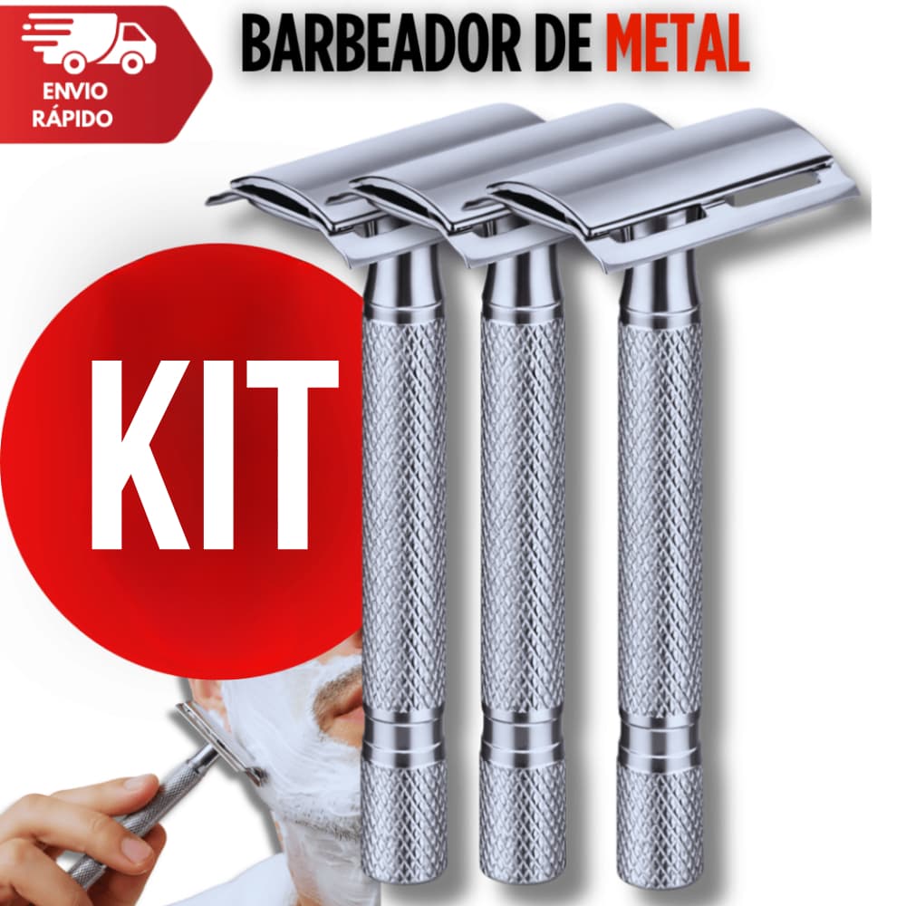 Jogo Aparelhos Barbear Metal Articulado Clássico Retrô Luxo Metal Barba Uso Profissional Barbearias