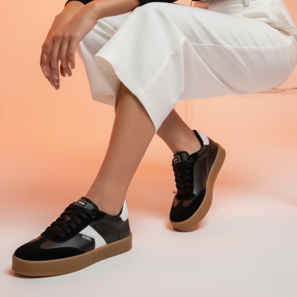 Tenis Feminino Confortavel Mulher Casual Moda Basico Minimalista Prata Retro Couro Camurça Baixinho