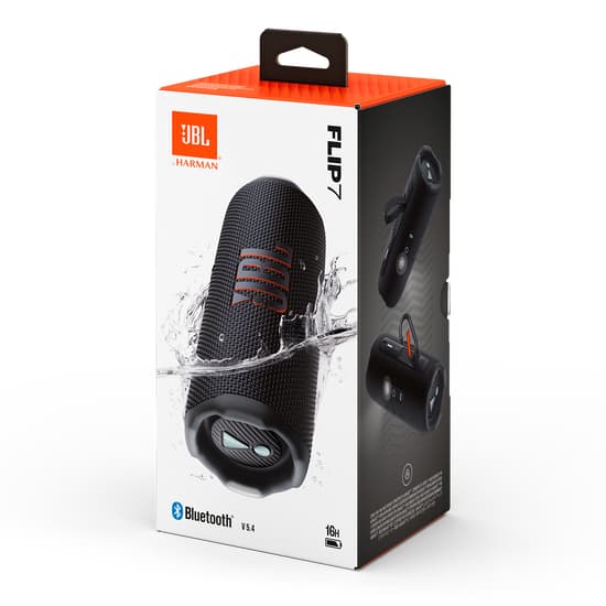 Caixa Bluetooth JBL Flip 7 à Prova d´Água Preto - JBLFLIP7BLKBR