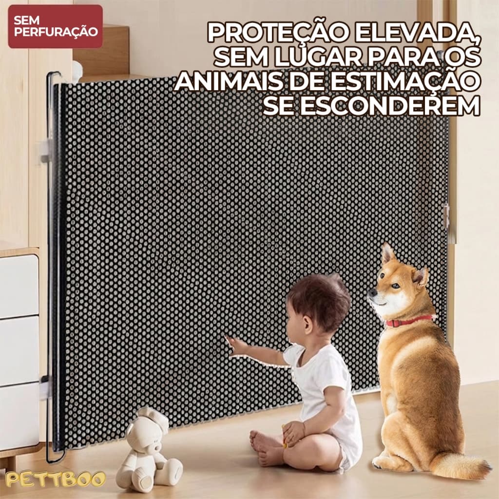 Portão Retrátil de Proteção para Gatos e Cachorros | Cerca Portátil para Porta Pet