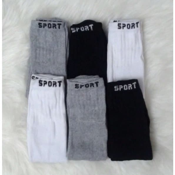 Kit com 24 Pares de Meias Cano Alto Longo Mescladas Estilo Sport Unissex Menino Menina