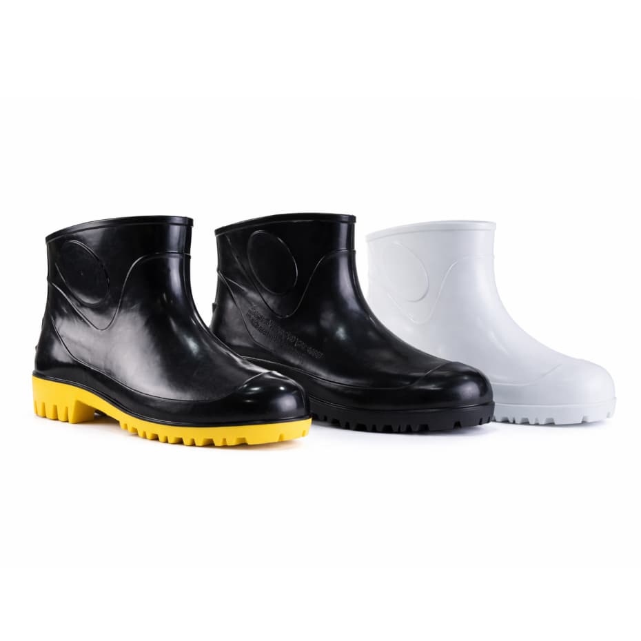 Bota PVC Impermeável Antiderrapante Cano Curto CA EPI Limpeza Motoboy Chuva
