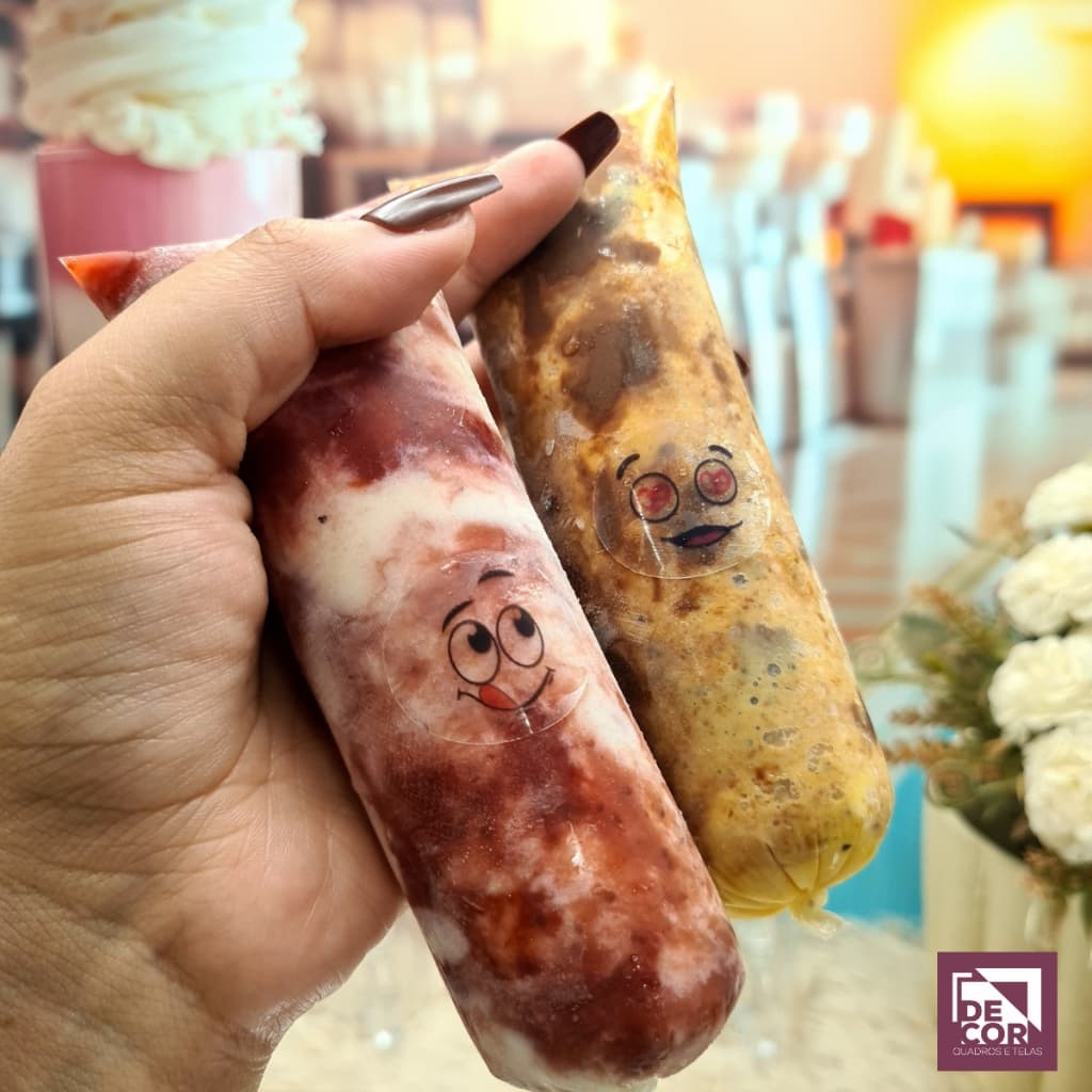 Adesivos Carinhas Engraçadas Divertidas P/ Doces Gelinhos Geladinhos Pudim Dindin Sacolé Impermeável