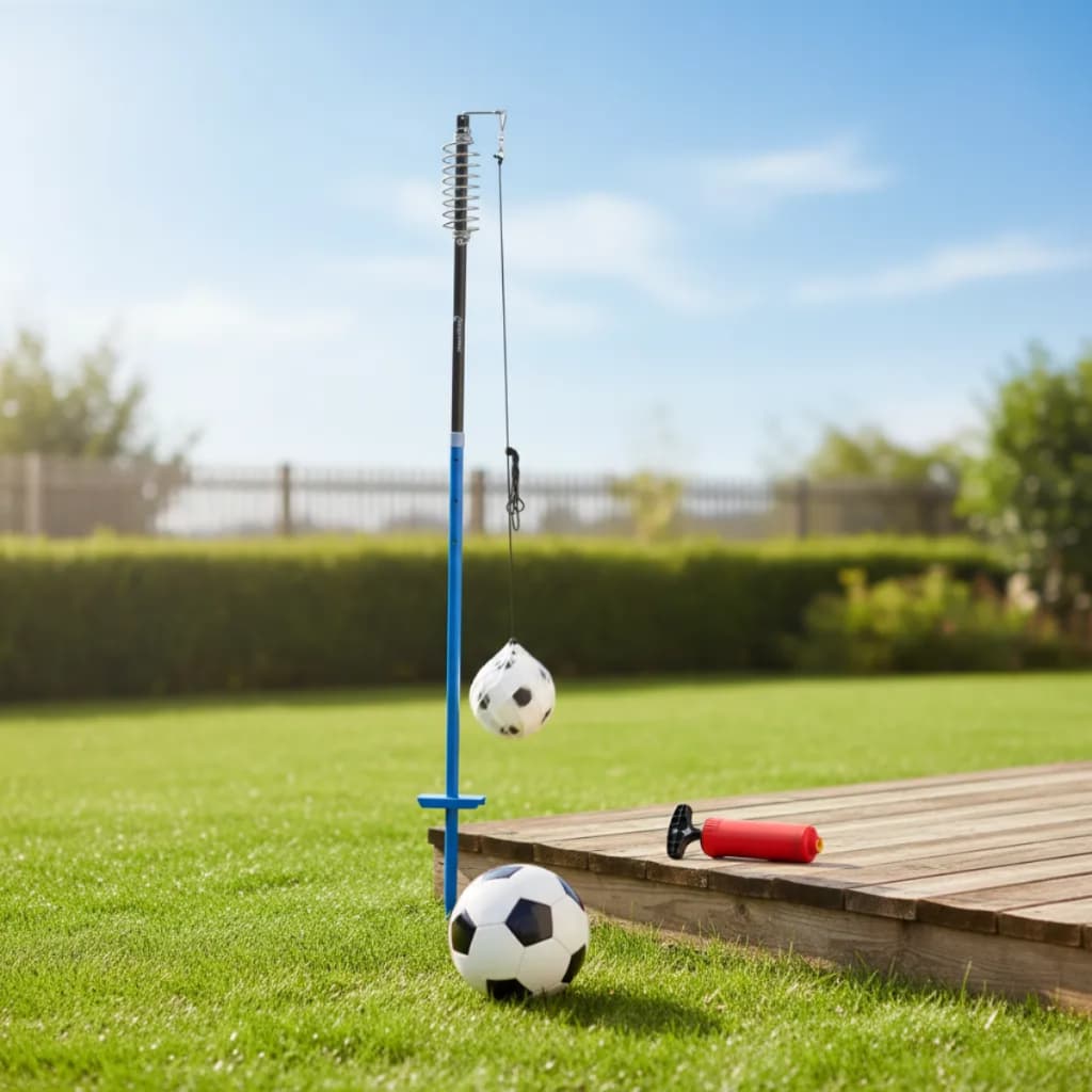 Espiribol de Futebol Infantil Com Gol e Bomba Diversão ao Ar Livre Kit Completo