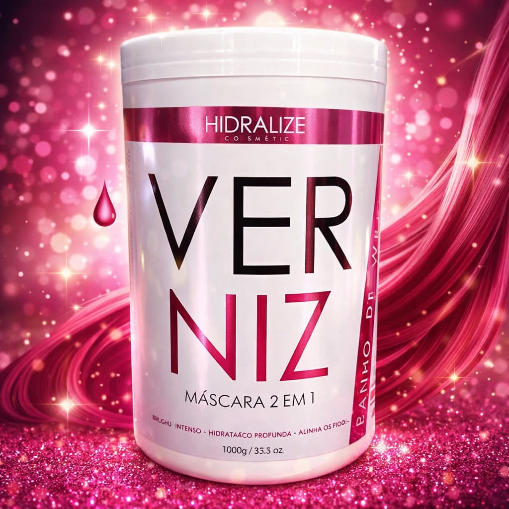 Máscara Capilar Hidralize Verniz 2 em 1 – Brilho Intenso, Hidratação Profunda e Maciez Imediata