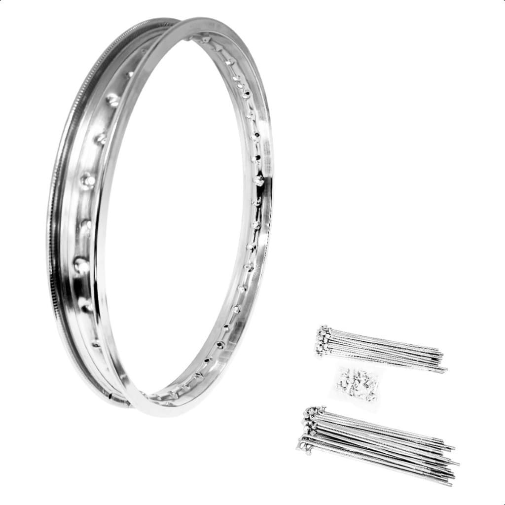 Aro 14 Traseiro Cromado Biz 100 110 125 Honda Pop 100 110 + Jogo De Raio Cromado 4mm