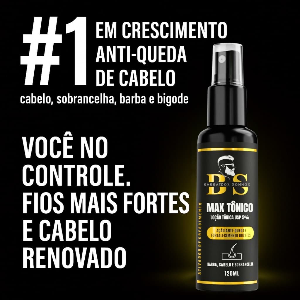 MAX Tônico Crescimento Capilar, Barba e Sobrancelha - Barba dos Sonhos