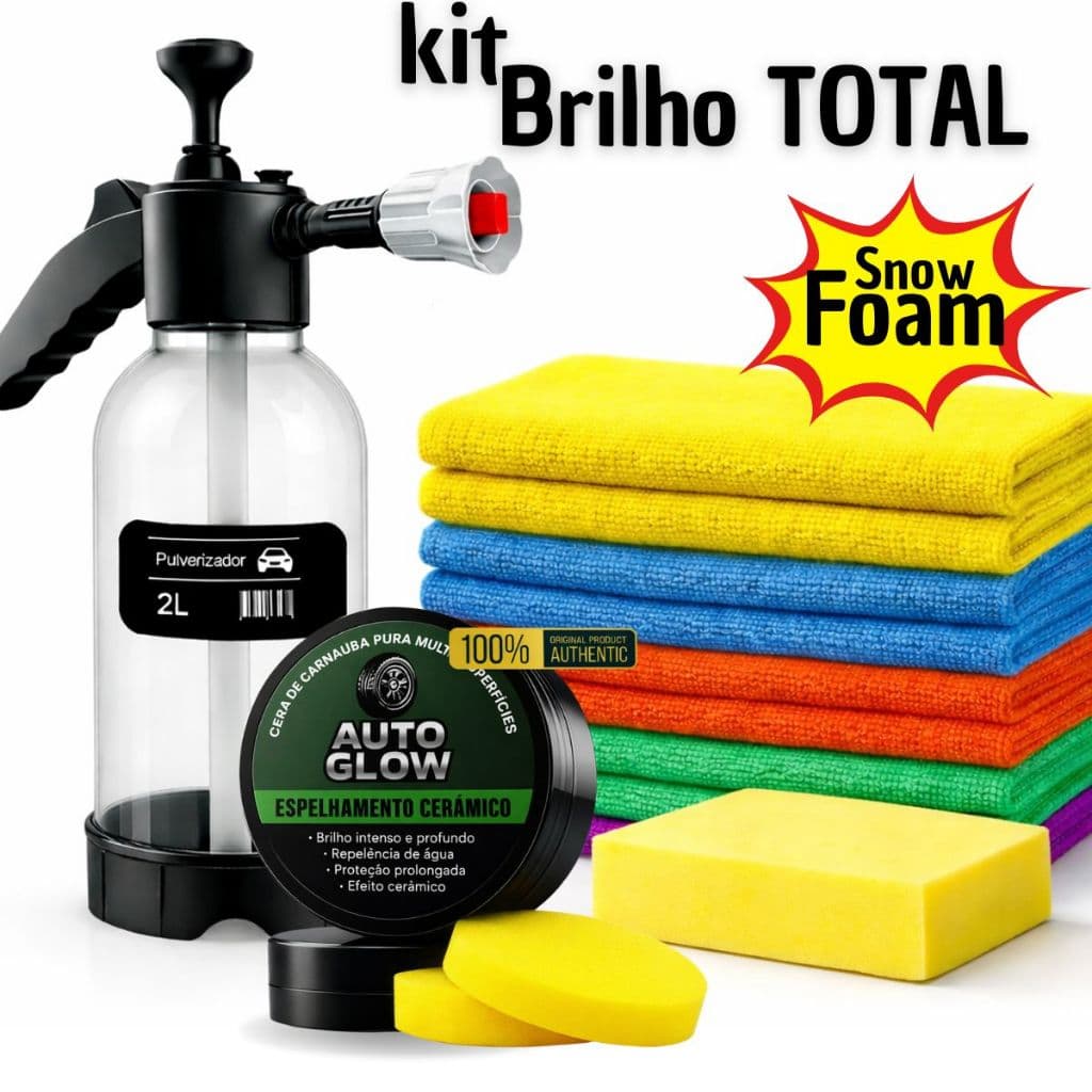 kit Pulverizador automotivo SnowFoam Borrifador multiuso profissional Lavadora Espuma Manual 2Litros