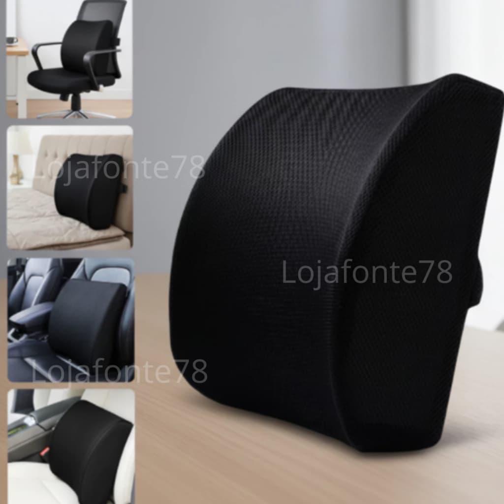 Almofada Lombar Apoio Postura Corretor Postural Coluna Cadeira Ortopédico Ref: DTT-2