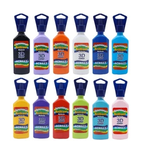 Tinta Dimensional Brilliant Relevo 3D Acrilex 35ml - Unidade