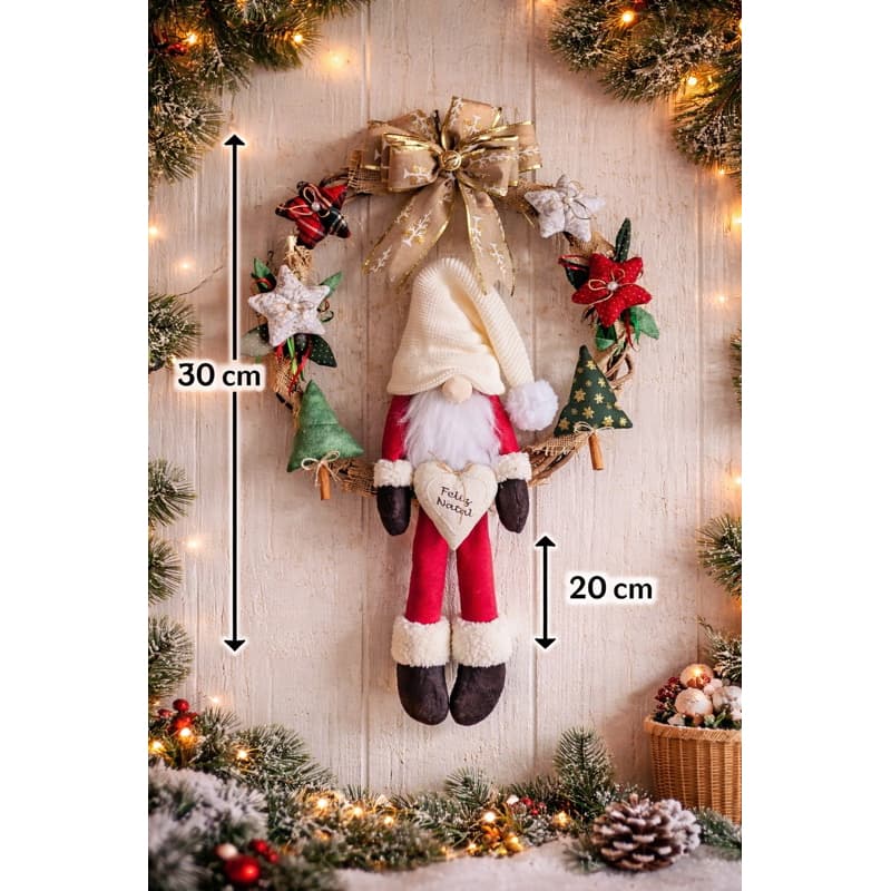 GUIRLANDA DE NATAL GNOMO GUIRLANDA NATALINA ENFEITE DE NATAL PORTA