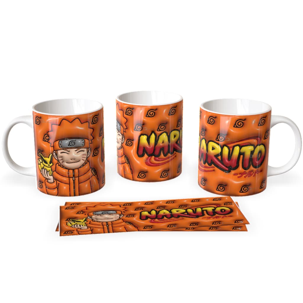 Caneca Naruto Shippuden Geek 325ml Cerâmica Presente Criativo para Fã de Anime Otaku Exclusiva