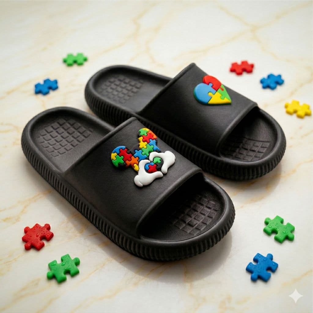 Chinelo Infantil Nuvem Autismo Menina Menino Slide  Leve Macio Confortável Unissex