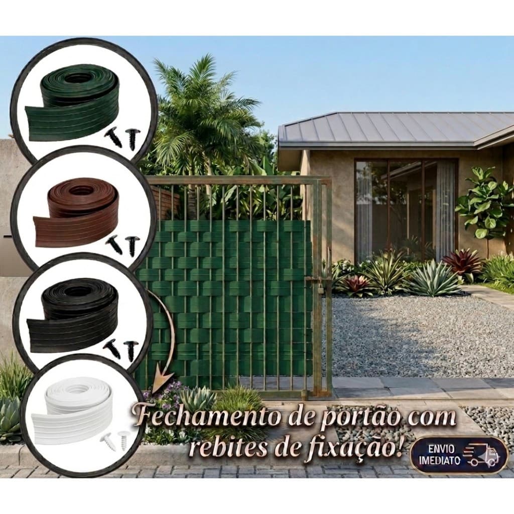 Fechamento De Portão 50m x 10cm Rebite Grampo Fixação Diversas Cores