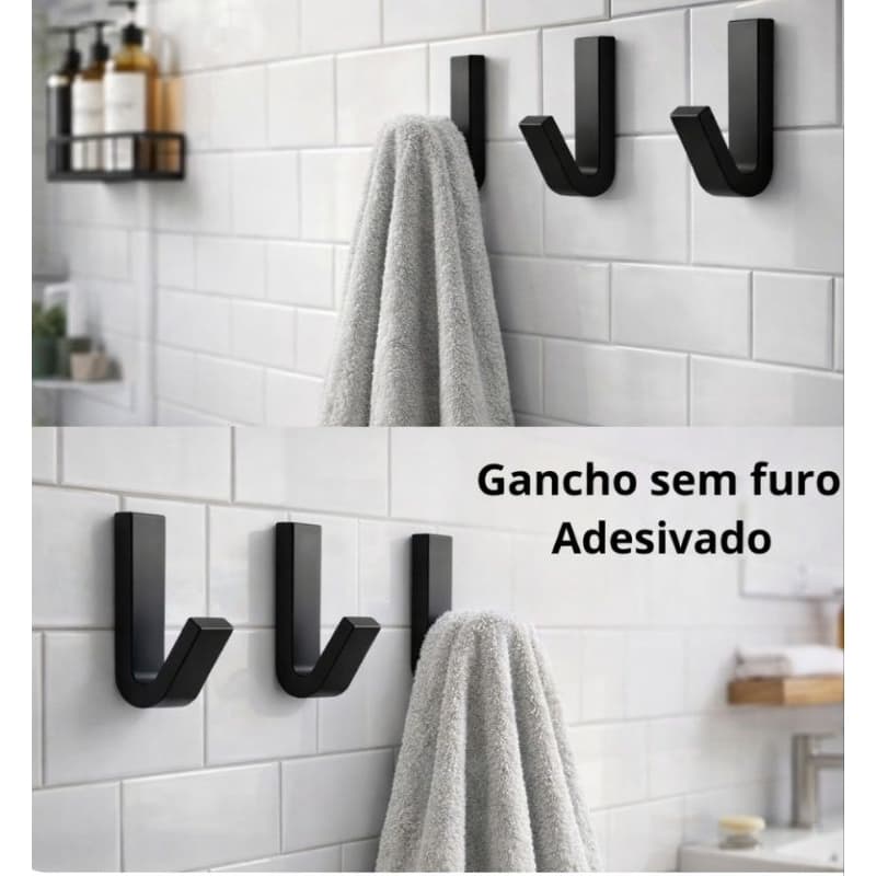 Suporte Adesivo de Parede –Forte Resistente Minimalista Toalha, Bolsa, Casaco Cozinha  Multiuso