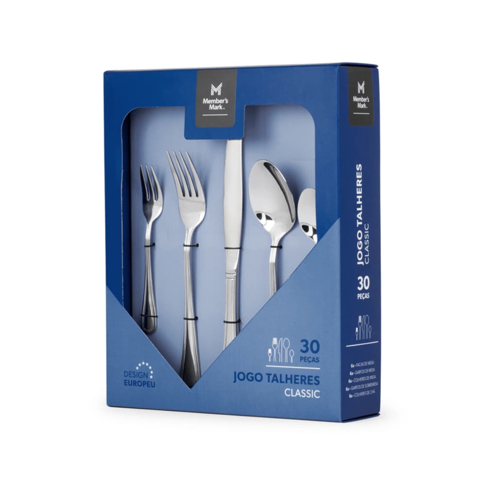 Conjunto Talheres Aço Inox Classic 30 Peças