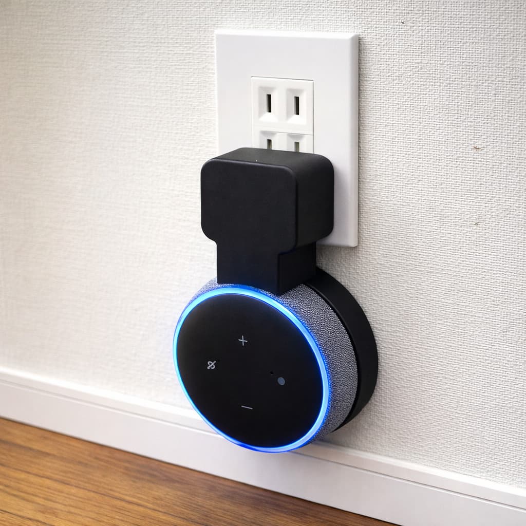 Suporte Alexa Echo Dot 3 Fixação Na Tomada Organizador De Cabos Sem Fio Aparente