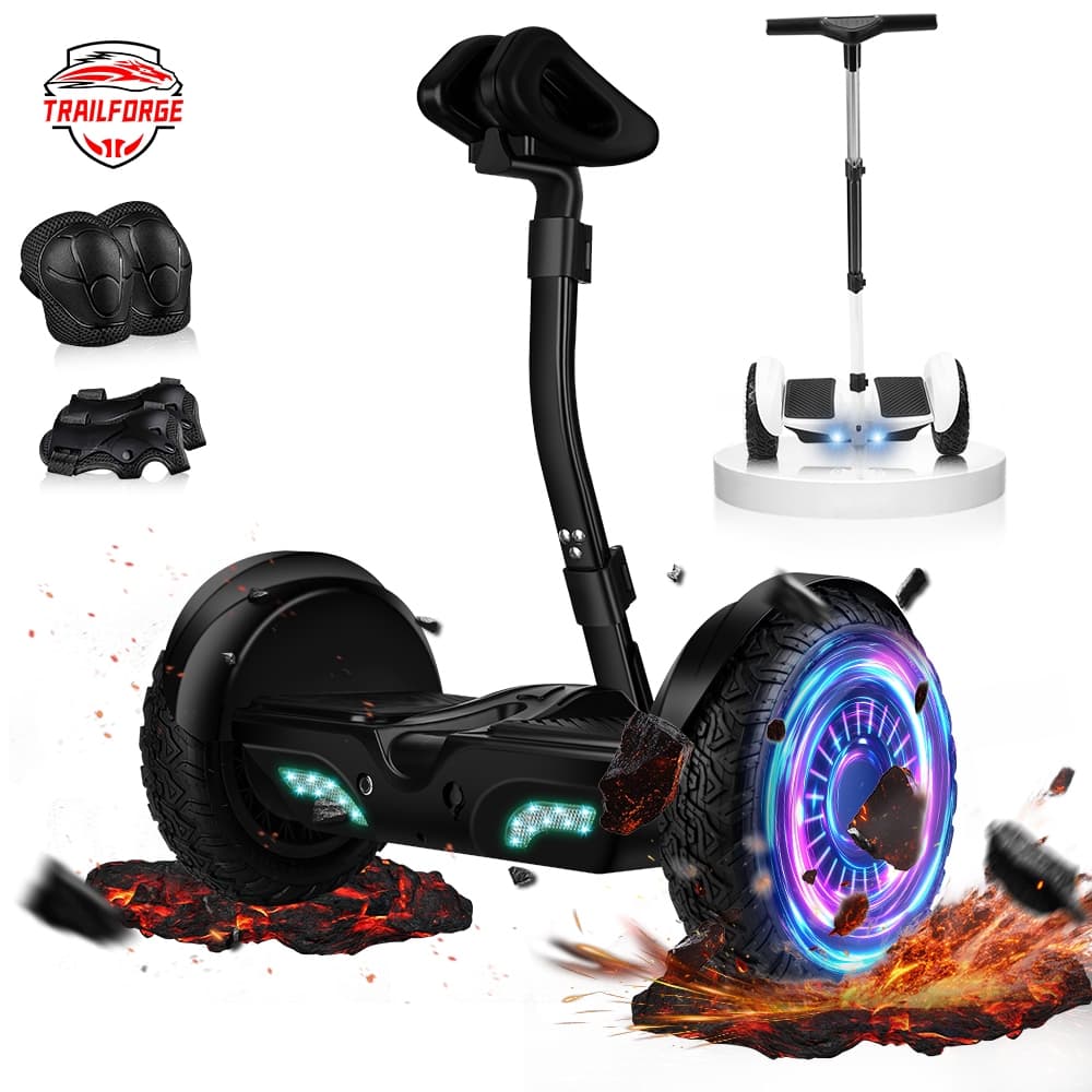 Trailforge-Q1 Hoverboard Skate Elétrico Off-road 10 ” 20km/h 5000mah Led Bluetooth