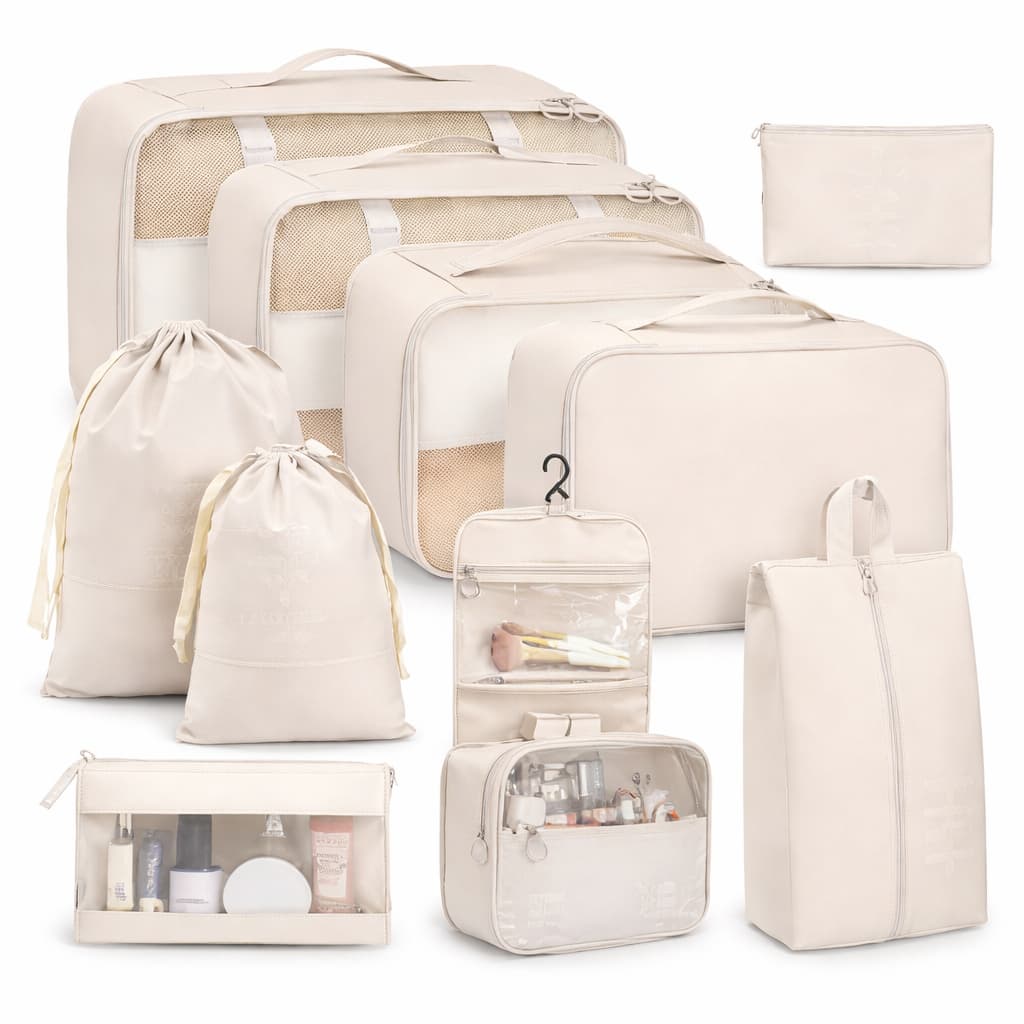 Organizador De Mala De Viagem Feminino Kit Completo Com 10