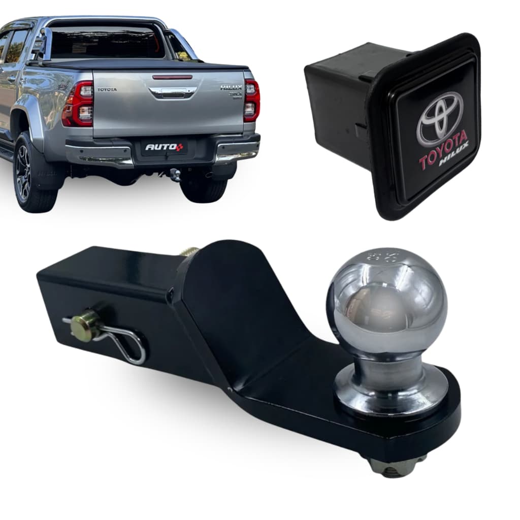 Ponteira Engate Removível Toyota Hilux Encaixe 5x5cm Aço Resistente Com Tampão Personalizado Toyota Hilux