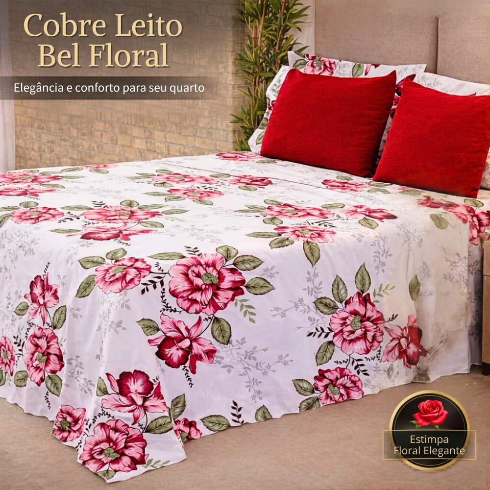Cobre Leito Kit 3 Peças Colcha Casal Queen Bel Alta Qualidade e Durabilidade