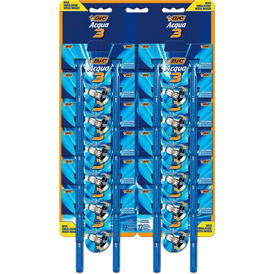 Aparelho Bic Acqua 3 Lâminas - Cartela  Com 24