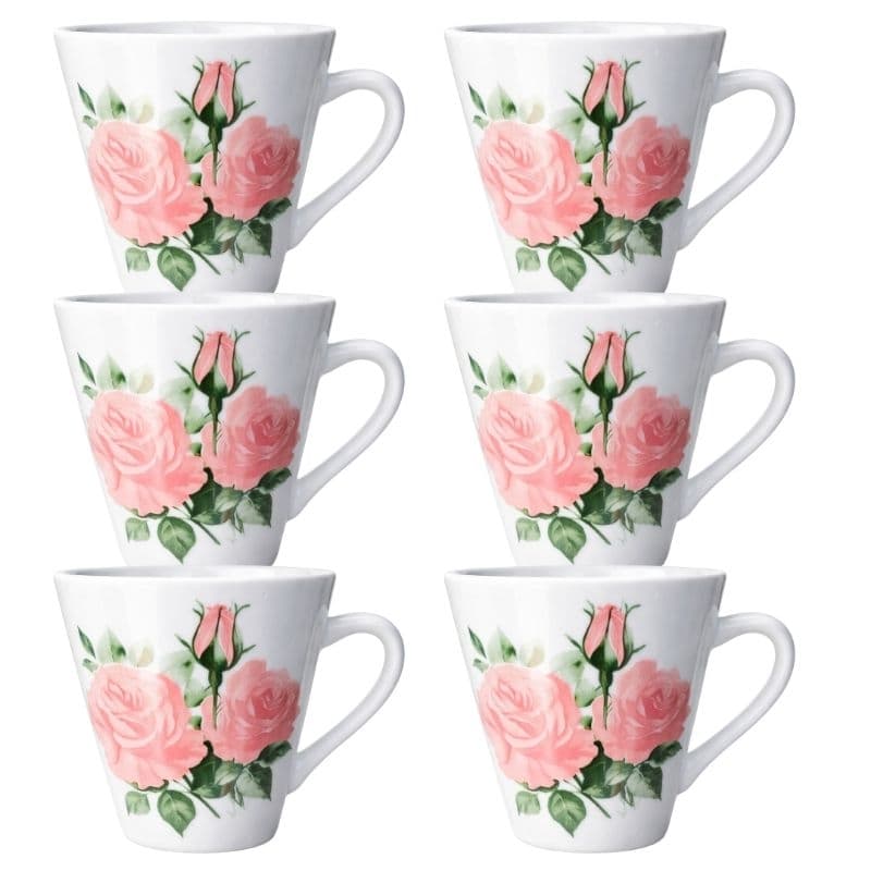 Jogo Xícaras Café Expresso Chá Porcelana Branca 6 Peças