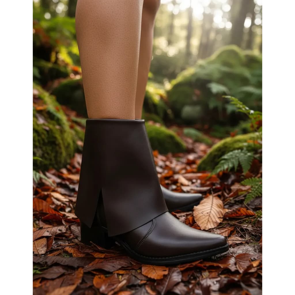 Bota Feminina Capa Napa Lapela Dobrada Bota Guarda Chuva