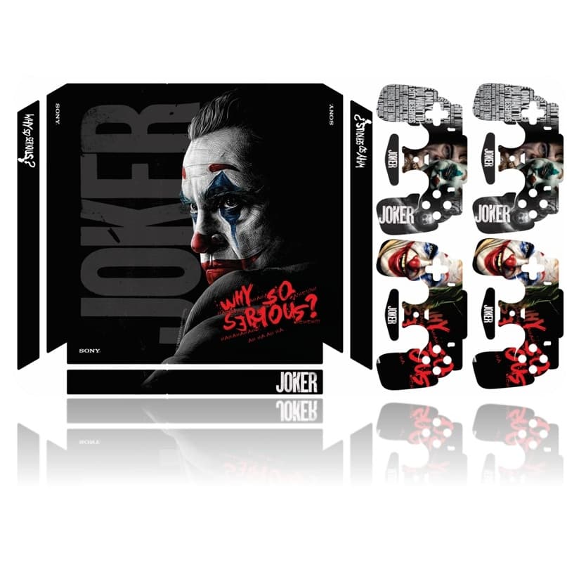 Kit Adesivo PS4 FAT Adesivo + 4 Adesivos Controles PS4 FAT Completo Alto Brilho / Joker