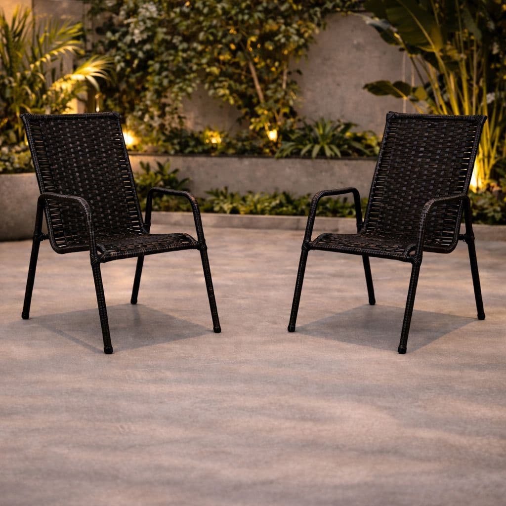 Kit 2 Cadeiras De Junco Para Jardim Varanda Área Externa Conforto e Resistência