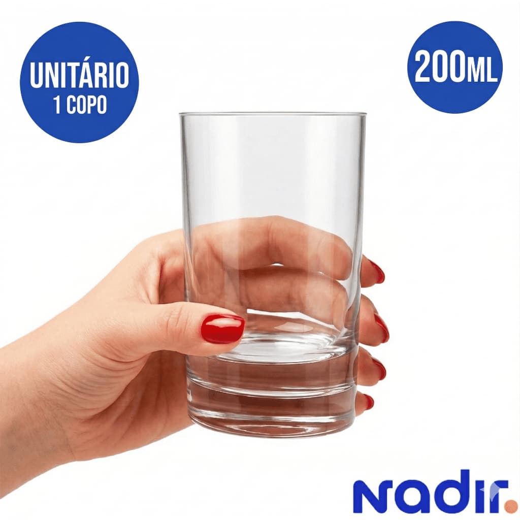Copo De Vidro Nadir Brooklyn 200ml Transparente P/ Suco E Whisky (1 Unidade)