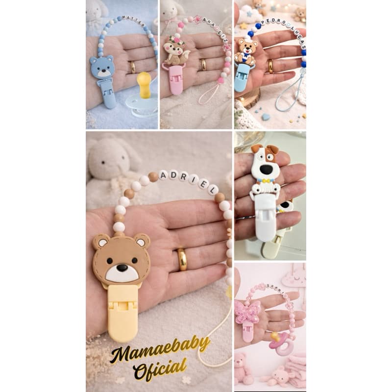 PRENDEDOR DE CHUPETA personalizado com o nome da crianca